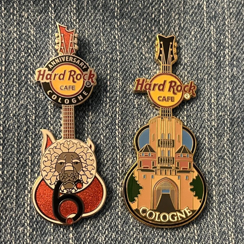 Cologne Hard Rock Cafe Guitar Pin ~ Set of 2